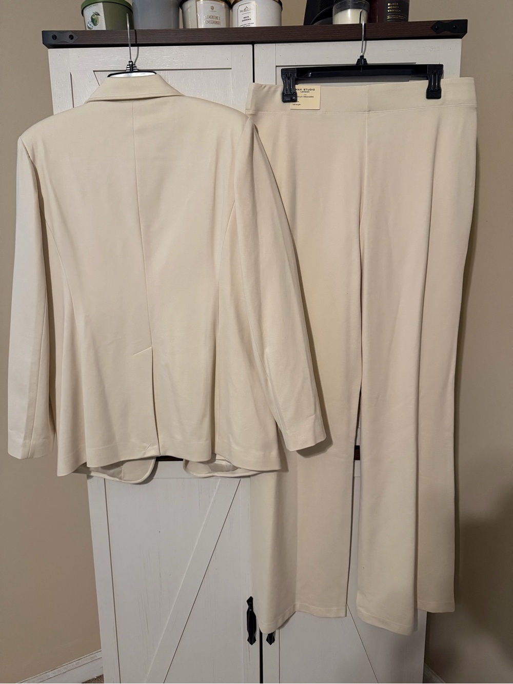 Max Studio Cream Two-Piece Tailored Blazer and Trousers - Picture 8 of 10